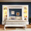Grand lit escamotable avec rangement et lumière DEL-1663300514