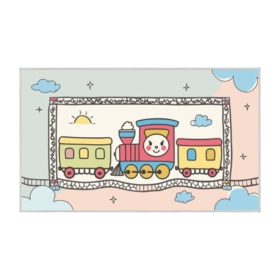 Zoomie Kids Cars Plane Train Kids Rug