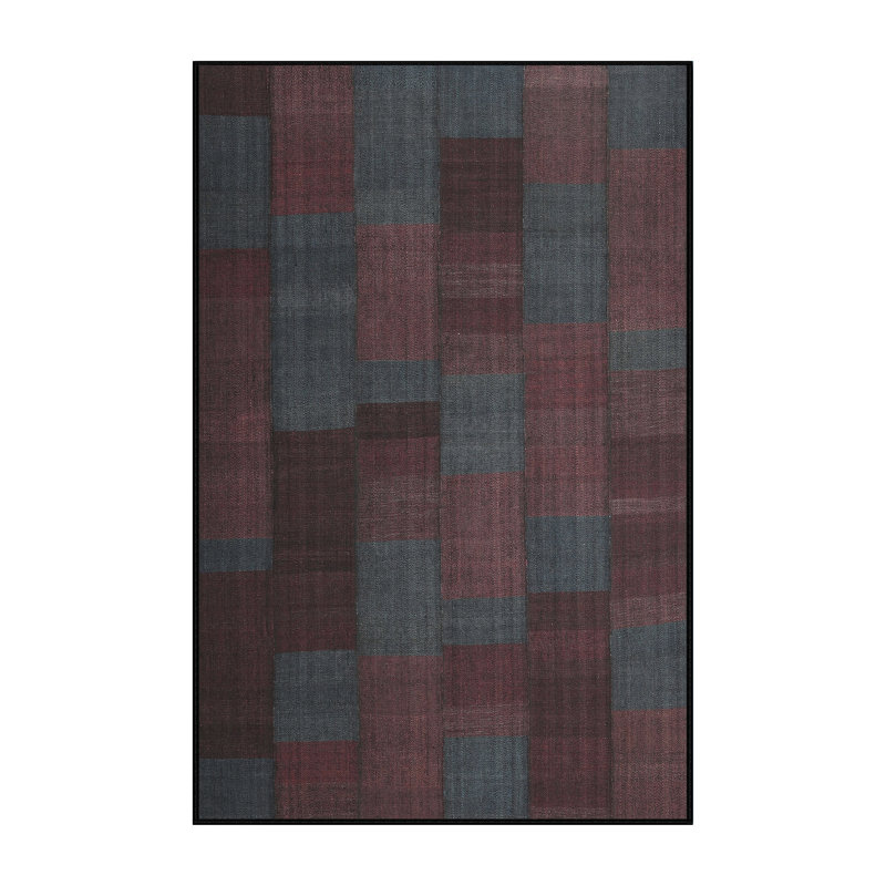 Tapis brun/bleu zone contemporaine, Rectangle 2 pi x 4 pi