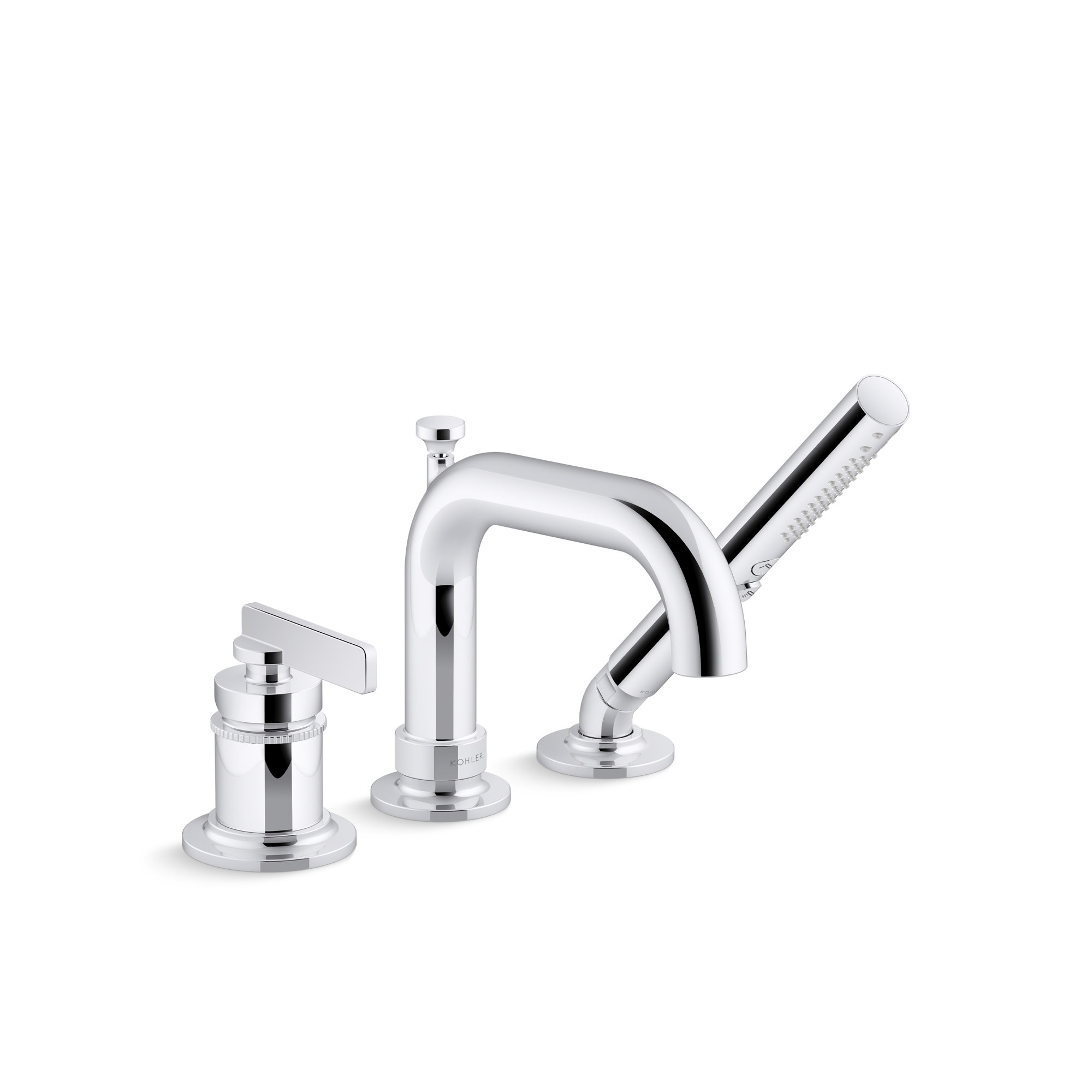 Castia by Studio McGee Deck-Mount Bath Faucet with Handshower, Polished Chrome