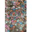 Tapis unique vert / tangerine 7 pi 11 po x 9 pi 11 po