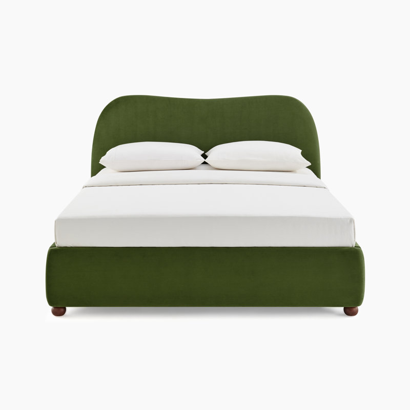 Mabelle Upholstered Ottoman Storage Bed, Double, Green Velvet
