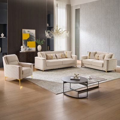 Sombir 3 - Piece Living Room Set