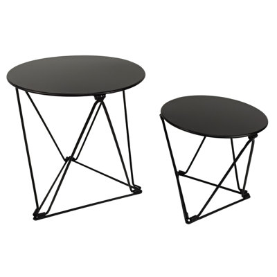 Ensemble de 2 pieds triangulaires croisés noirs en métal 10,75 po