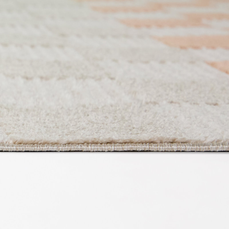 Tapis orange / gris anthracite Dominick, 7 pi 10 po x 10 pi