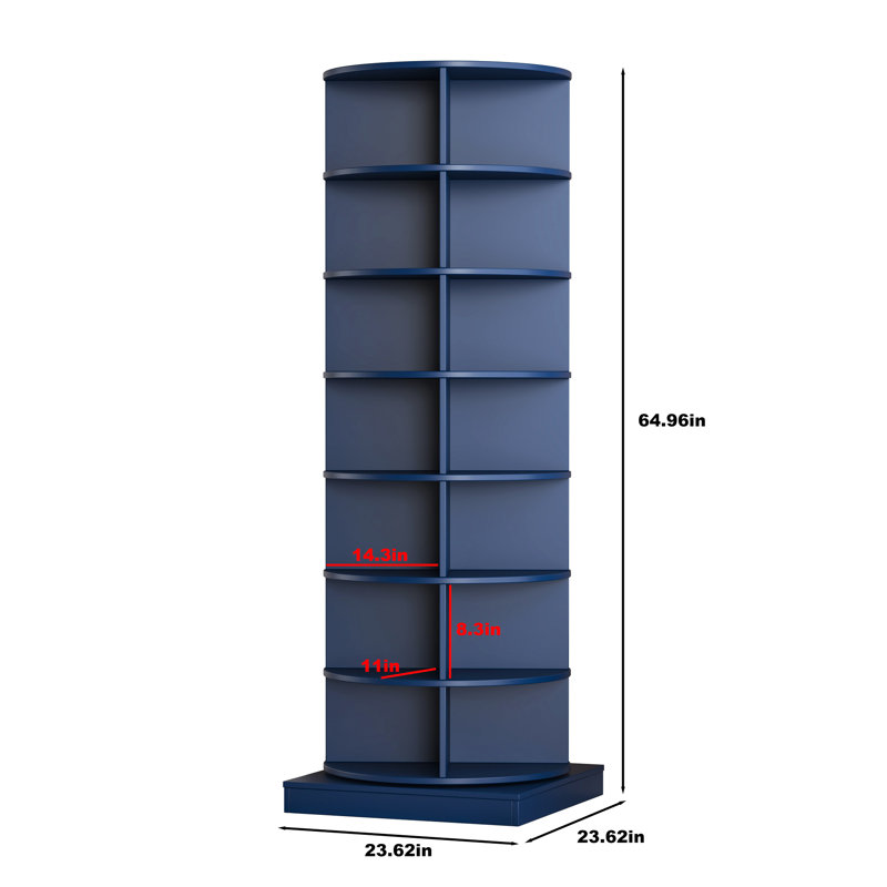 Contenant pour armoire à chaussures pivotant à 360 °, peut contenir 28 paires, économise de l'espace, tablettes réglables, armoire à 360 ° Modern Home, 7 couches, bleu marine, économie d'espace, passion
