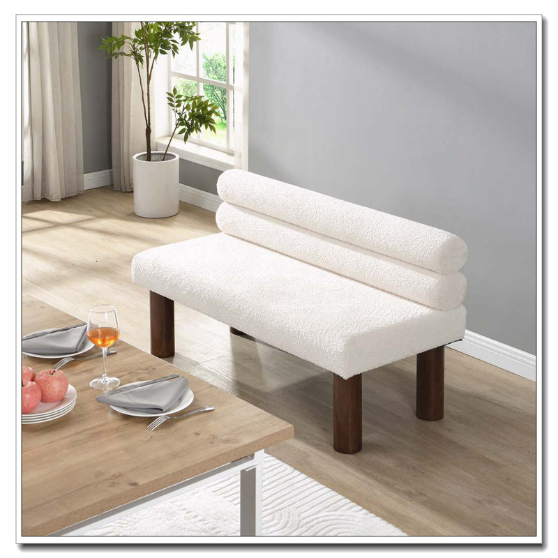 Mobilier de salle à manger rembourré Boucle, Beige, brun