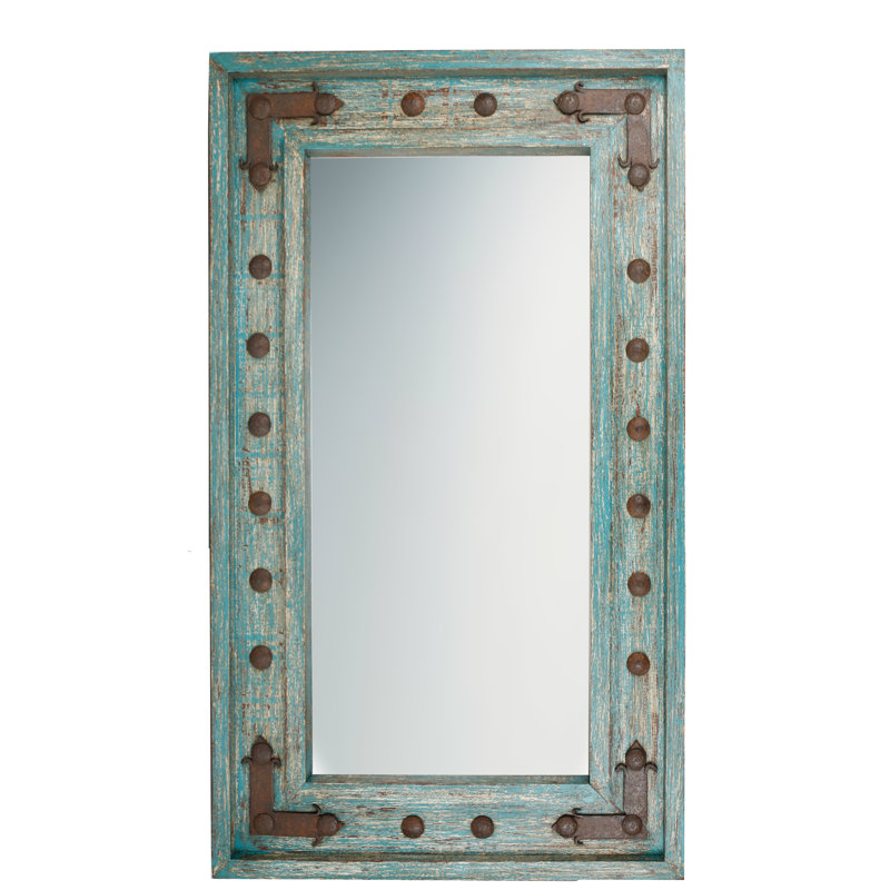 Lomanto Wood Flat Wall Mirror, 34" H x 20" W
