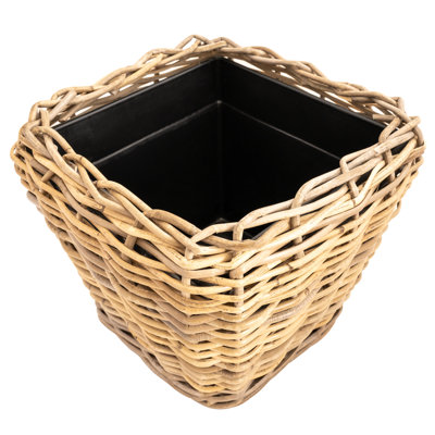 Square Tapered Planter With Plastic Insert