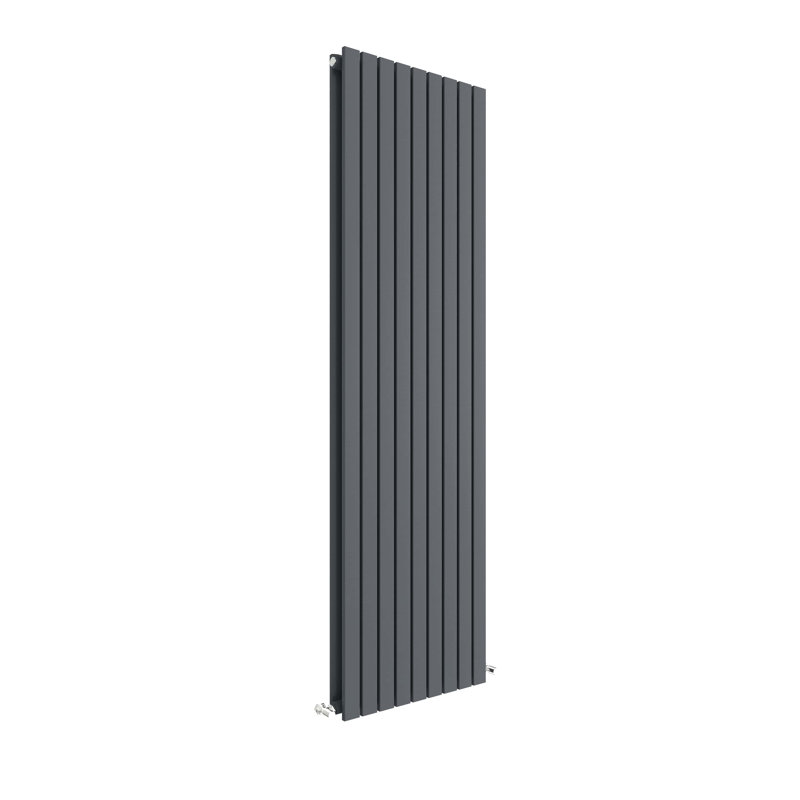 Sloane Vertical Designer Radiator, Grey, 180cm H x 52.8cm W x 7.2cm D