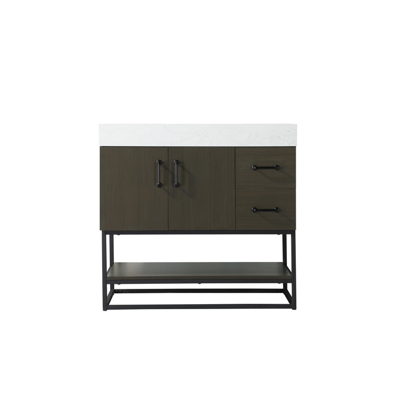 36 inch Single Bathroom Vanity, Mocha Brown
