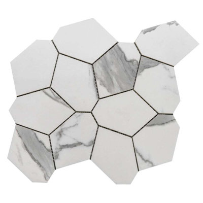 Stately Oasis 14" x 16" Porcelain Novelty Marble Look Wall & Floor Tile