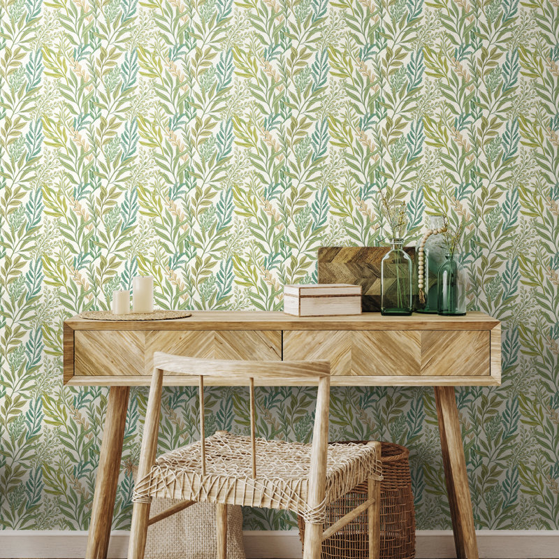 Verdant Leaves - Parchment, Green