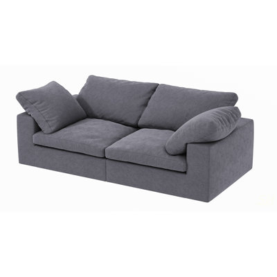 Chenille Fabric Upholstered Sofa, Oversized Comfy Cloud 3-Seater Sofa Couch, Double Plush Cushion For Living Room, Sectional
