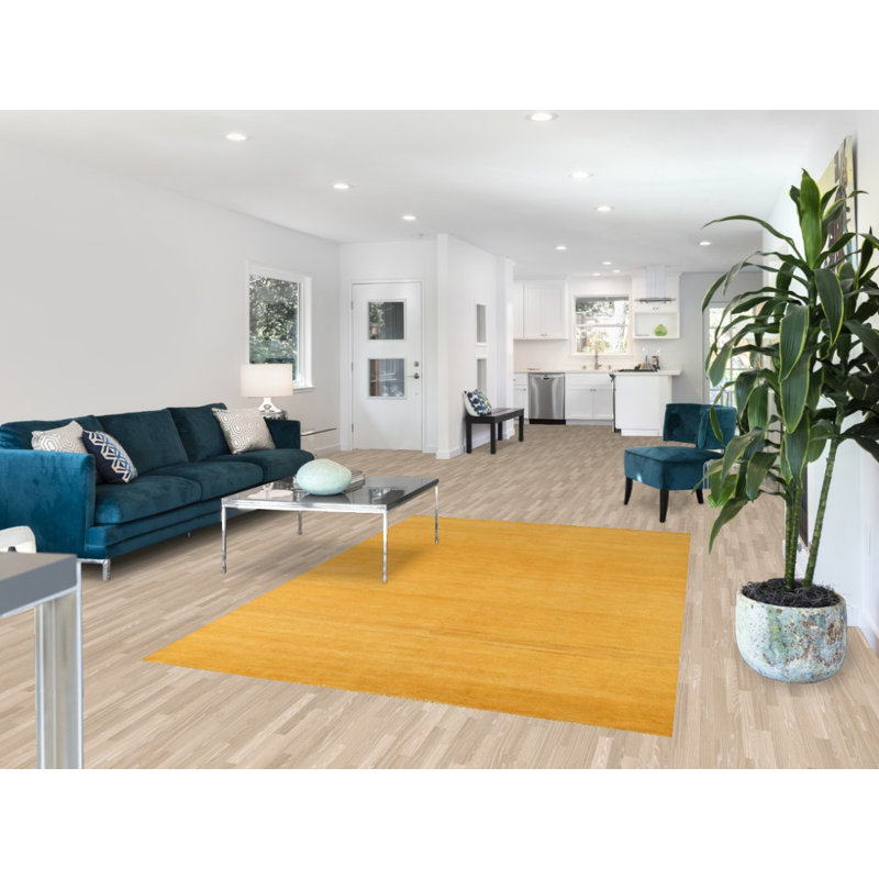 Tapis jaune moderne Gabbeh 5 x 8