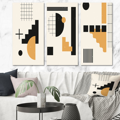 Ensemble de 3 pièces d'art moderne rétro Mid-Century