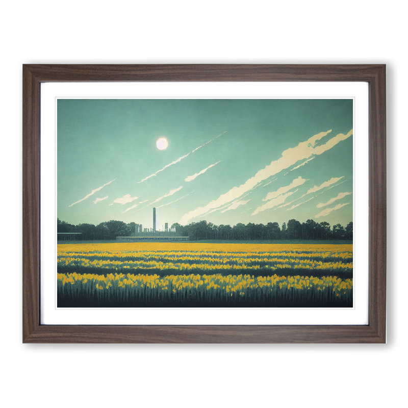 Intriguing Bluebell Field - Framed Print, 25cm H x 34cm W x 2cm D, Walnut