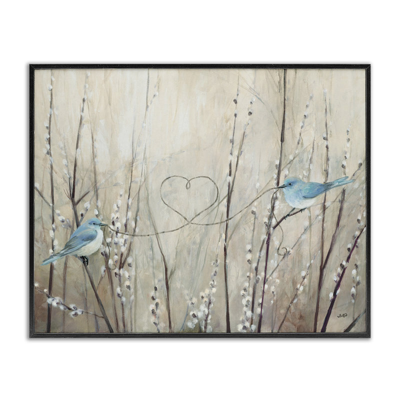 Conception d'art sur toile Stupell Industries Love Birds Heart par Julia Purinton, H 11 po x l 14 po x P 1,5 po