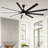 Oversized 84 In. Supper Large Industrial Black Ceiling Fan with Light