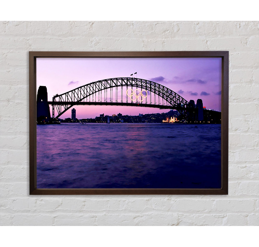 Sydney Harbour Bridge Pink Reflections - Einzelner Bilderrahmen Kunstdrucke auf Leinwand