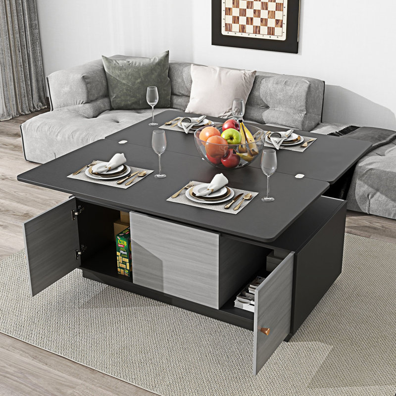 Multi-functional Extendable Lift-top Coffee Table with Storage