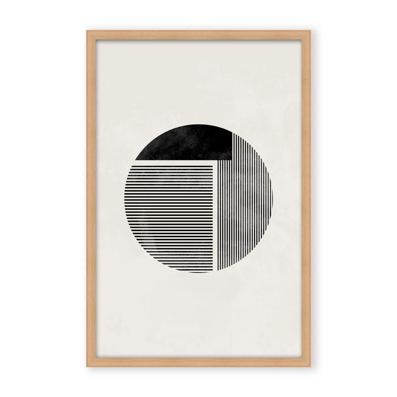 Abstract Minimalist Round by  - Picture Frame Painting on Paper, Framed Canvas, 24" H x 16" W x 2.375" D, White