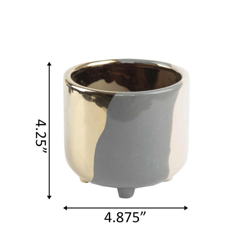Pot de fleurs en céramique Pimentel, gris