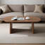 Table basse ovale de 47 po, centre de table moderne en placage de bois massif-86433481