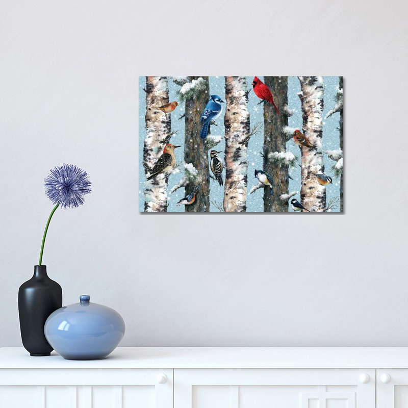 Songbirds In The Forest - Print on Canvas, Wrapped Canvas, 30.48 cm H x 45.72 cm W
