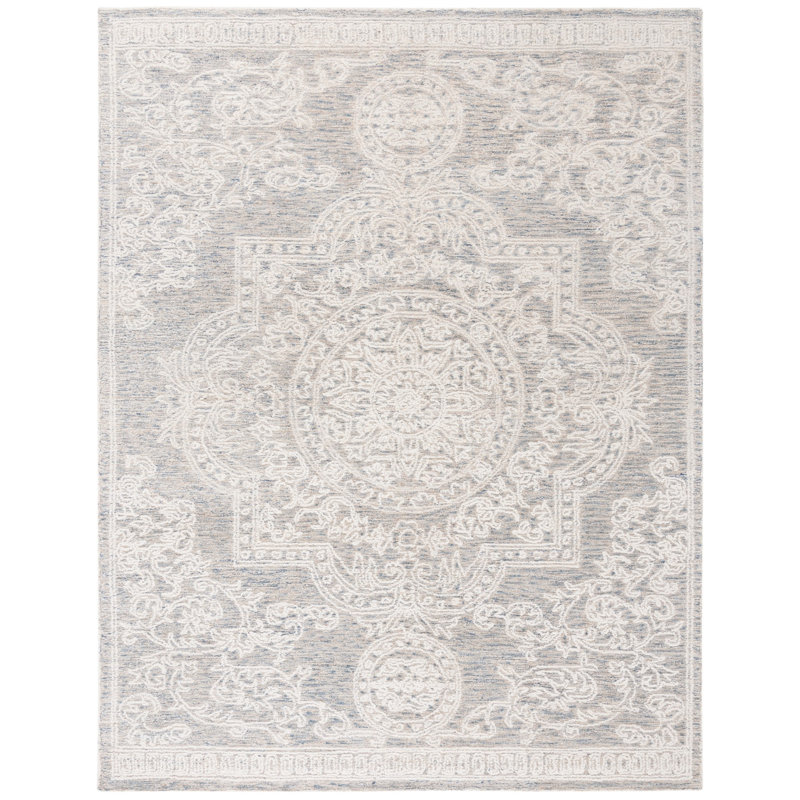 Bergeronnes Abstract Hand Tufted Wool Oriental Rug, Rectangle 8' x 10'