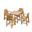 Lareau - Ensemble de table et 4 chaises à hauteur de comptoir - Teck