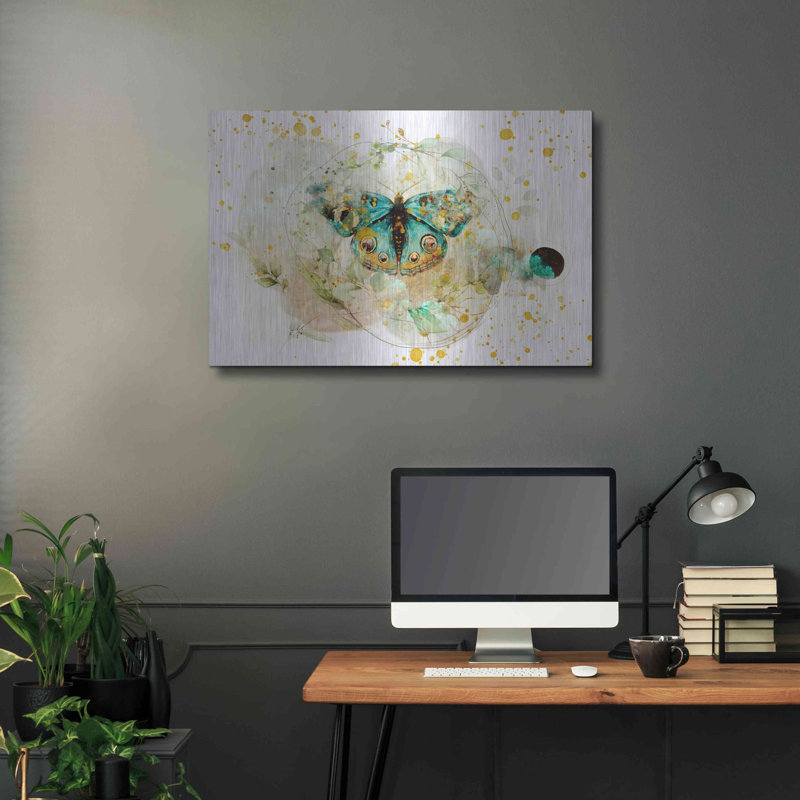 August Grove « Blue Evolution » par Roozbeh Bahramali – Décoration murale en métal, 40,6 cm x 30,5 cm, H 24 po x l 36 po