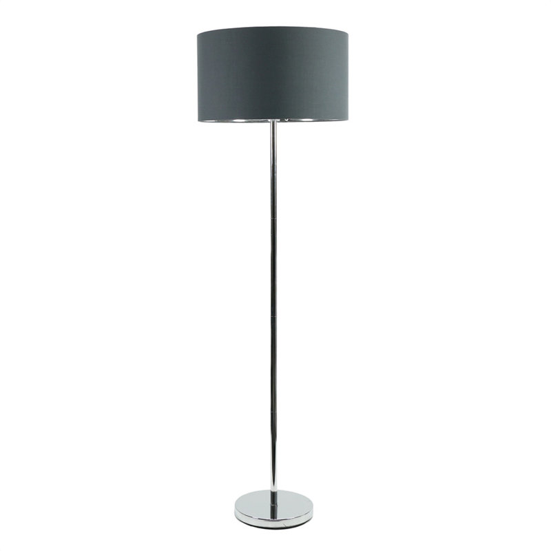 Daryanna 148cm Traditional Floor Lamp, Brushed, Yes, Grey