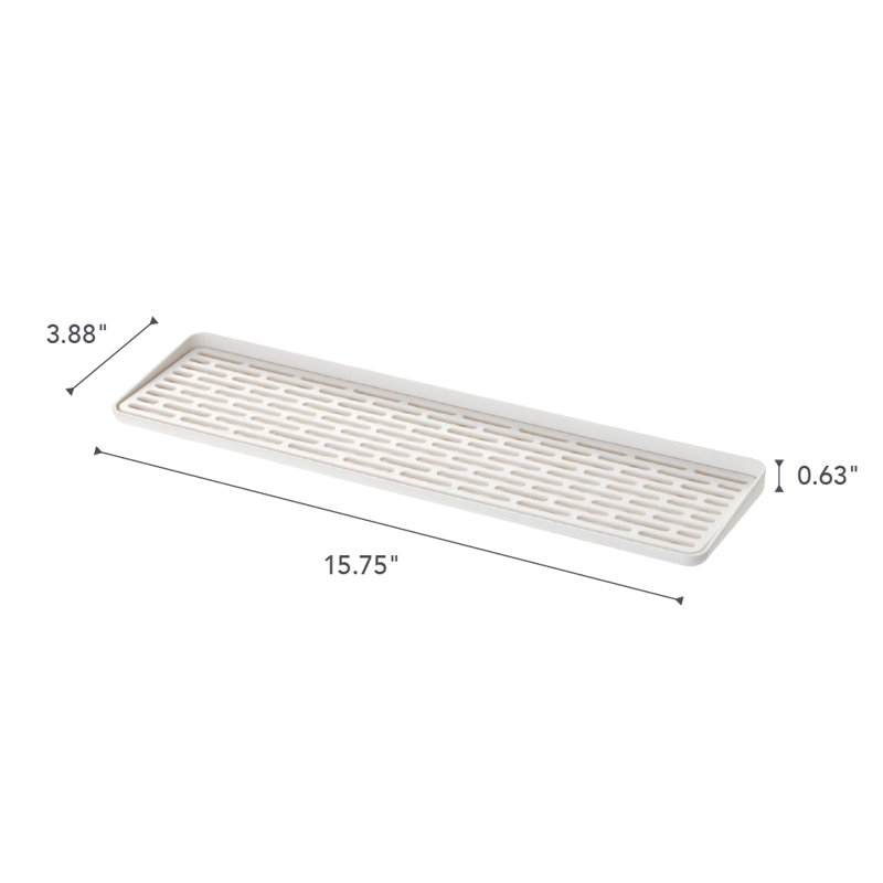 White Plastic Sink Side Glass Drainer Tray