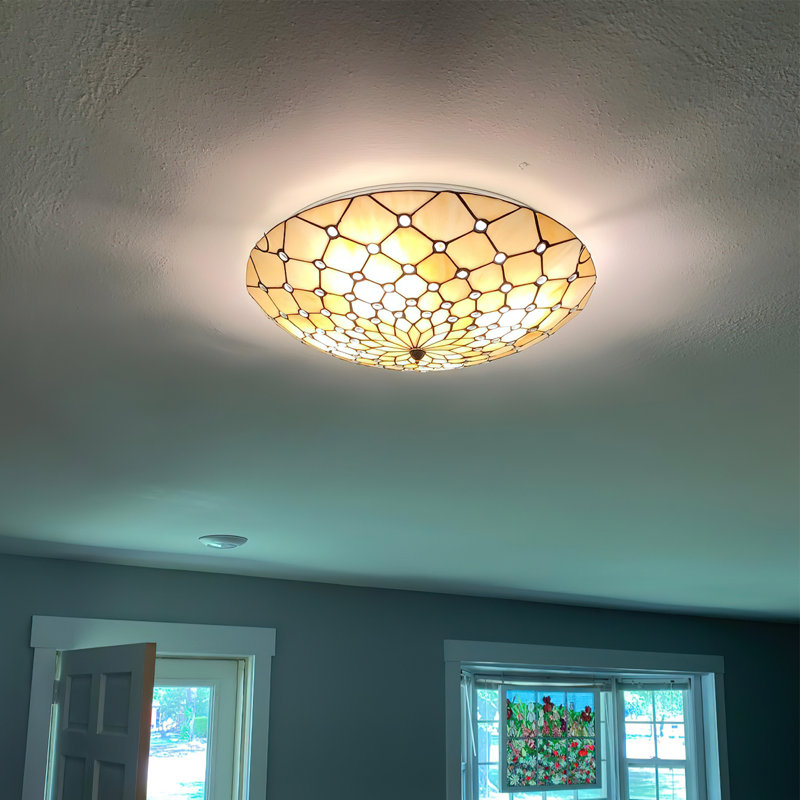 Plafonnier encastré 4 lumières 19,7 po Tiffany