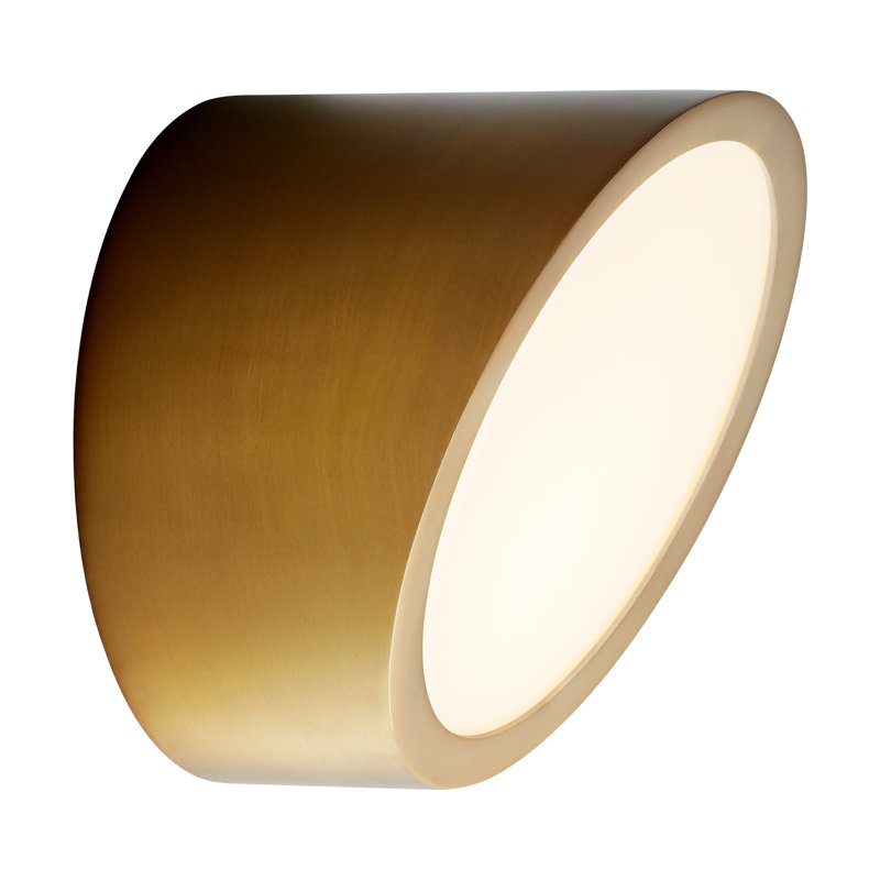 Angeville LED Armed Sconce, Aged Brass