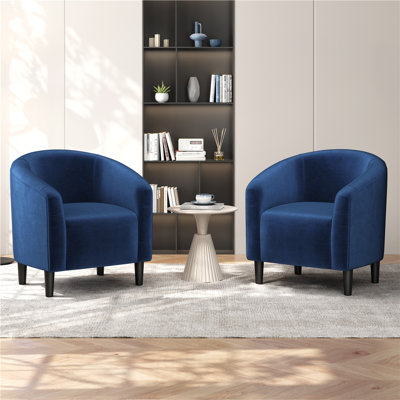 Fauteuil tonneau rembourré, fauteuil d'appoint avec accoudoirs ergonomiques enveloppants