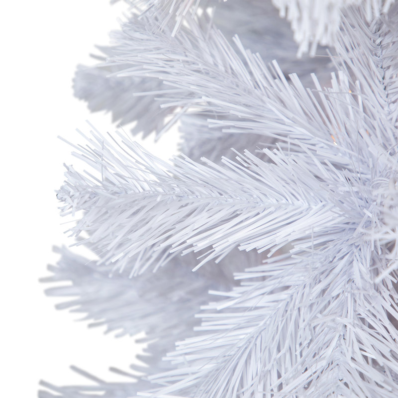 Arbre de Noël artificiel pin blanc 6,5 pi avec lumières claires