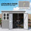 Outsunny 8.5 x 6ft Storage Shed Metal Shed Foundation Kit Window Light Grey