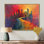 Rouge, jaune, fantastique, folie, tours I - tours, art mural, salon