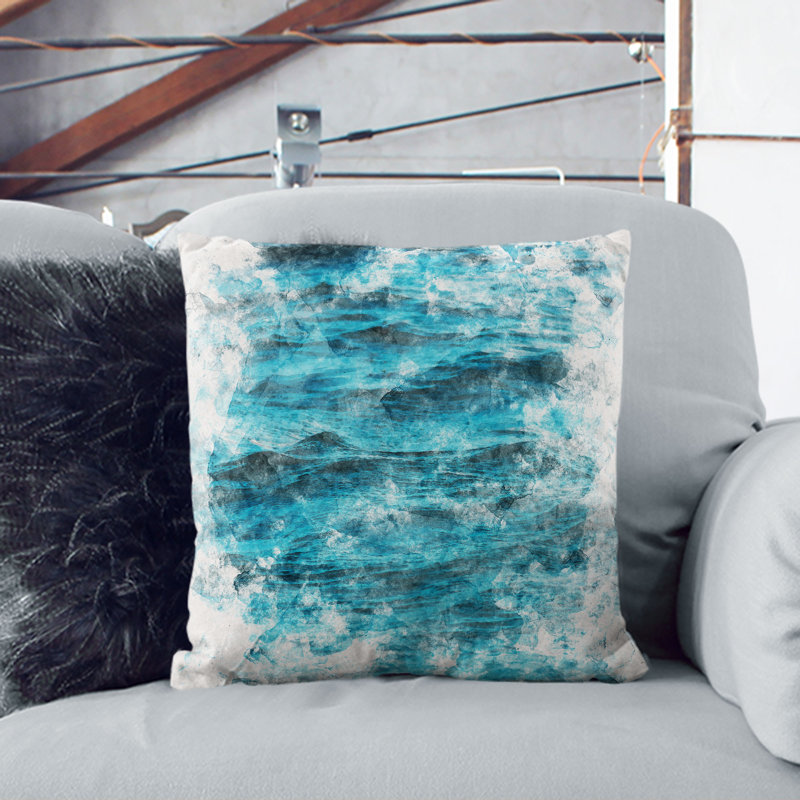 Edges of the Sea Cushion with Filling, 40cm H x 40cm W x 15cm D