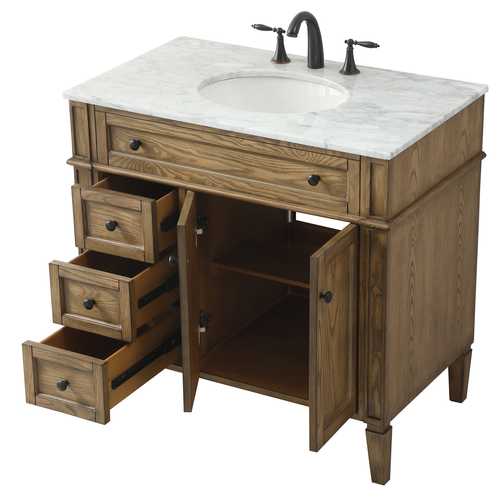 Rivers 36'' Single Bathroom Vanity, Driftwood