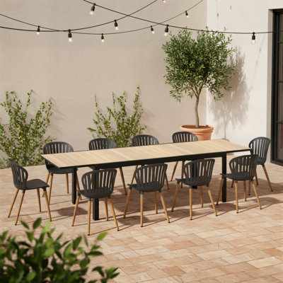 Kinchen 11Pc Outdoor Patio Extendable Aluminum Dining Set