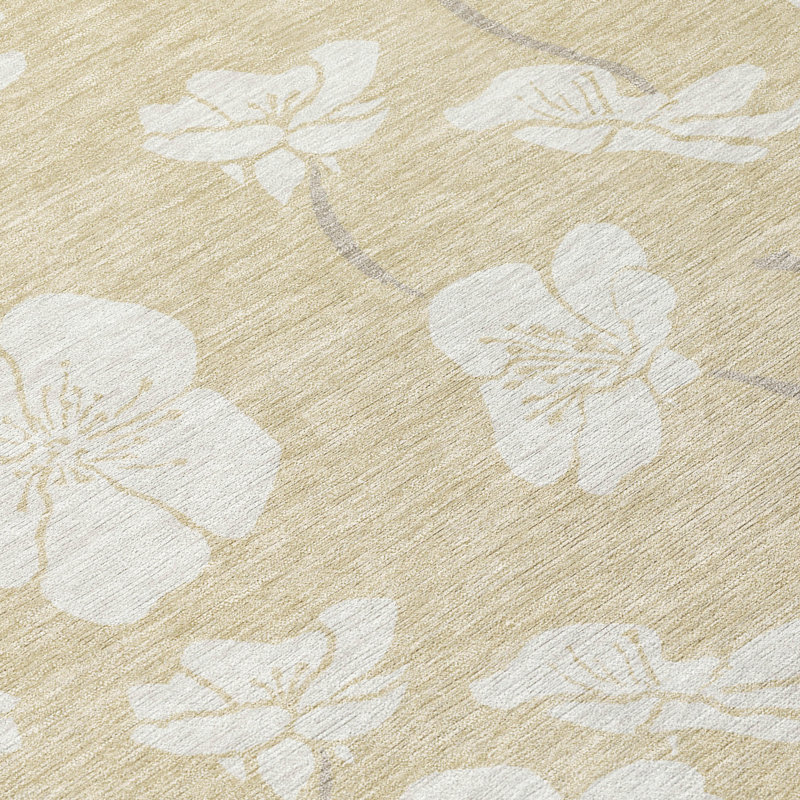 Ensa Beige Washable Indoor-Outdoor Rug - , 9' x 12'