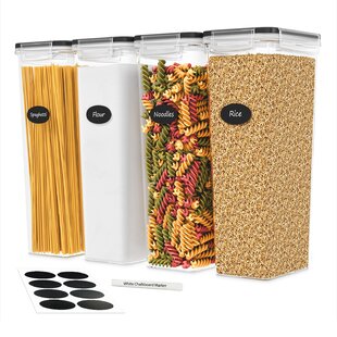 Airtight Food Storage Containers With Lids, Plastic Bpa Free Kitchen Pantry  Organization And Storage, Dry Food Canisters For Cereal,pasta,flour,sugar,  With Lables, Marker, Dishwasher Safe, Plastic Food Preservation Tank, Home  Kitchen Supplies 