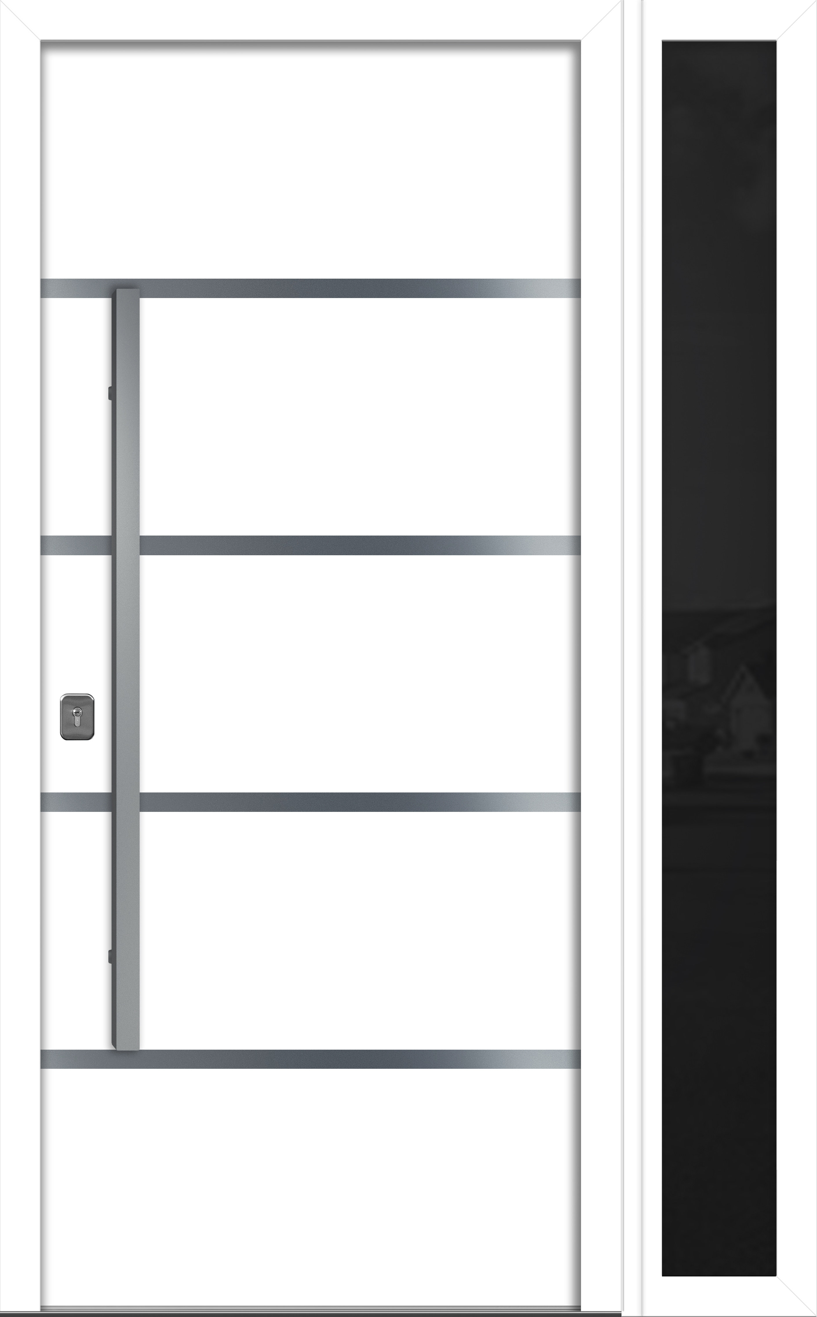 Nova Hardware Modern Exterior Entry Steel Door 36in x 80in - Inox S3 ...