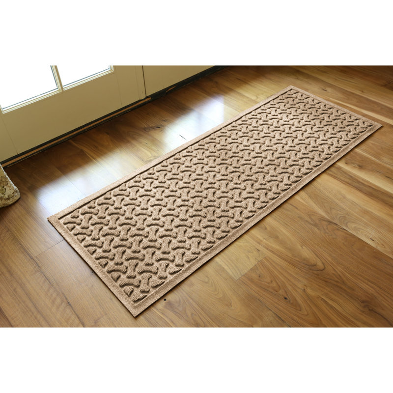 WaterHog® Dog Bone Repeat 22 in. x 60 in. Indoor Outdoor Runner Doormat, Beige, 22" H x 60" W