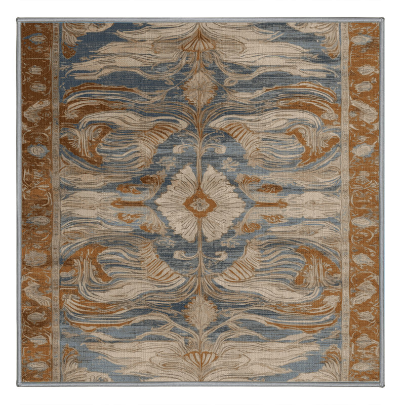 Tapis persan gris lavable à la machine, Carré 3 pi