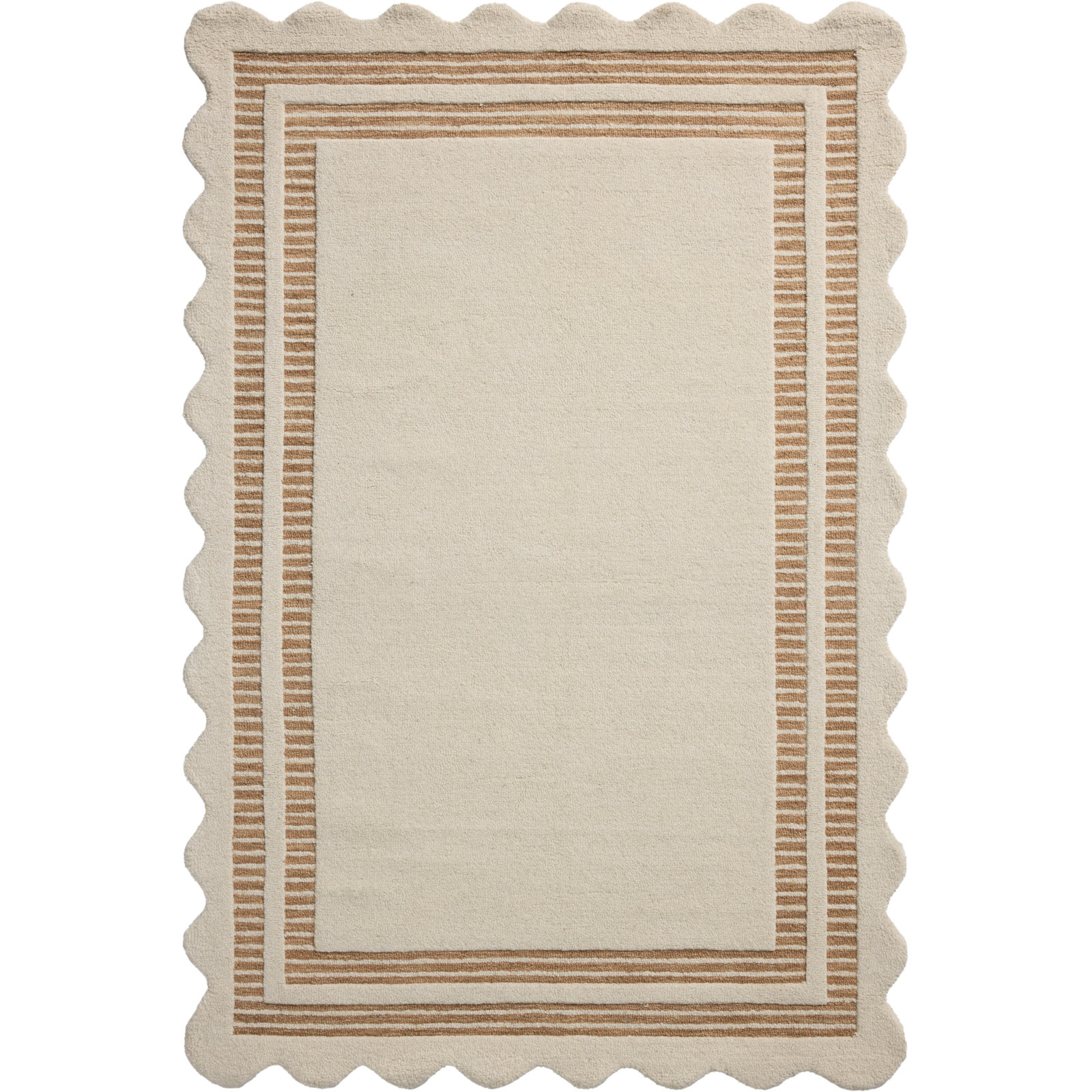 Chris Loves Julia x Loloi Scottie Geometric Rug, Ivory/Rust, Rectangle 8'6" x 11'6"