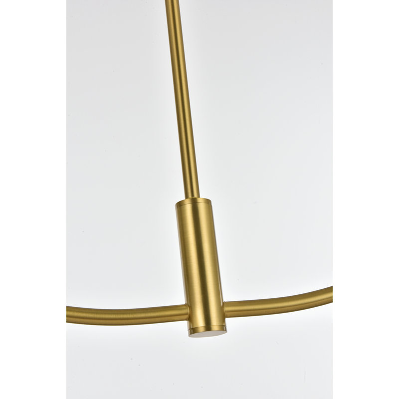 Lustre de 30 pouces en or satiné Living District Nyomi, H 19 po x l 30 po x P 7 po, Or satiné